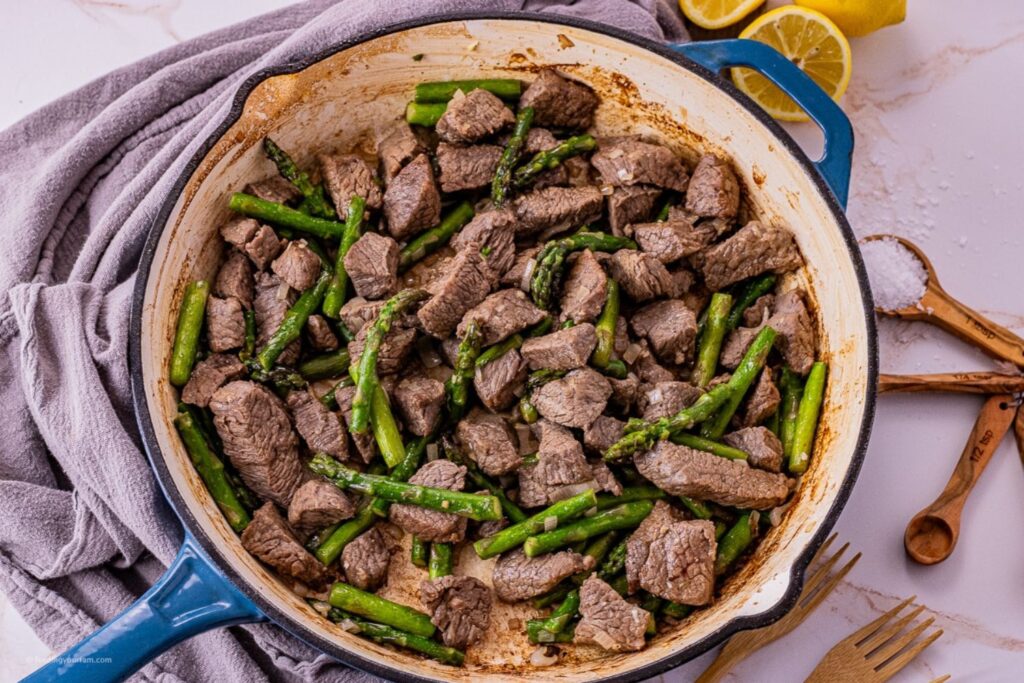 Preparing And Seasoning Steak Steak And Asparagus Dinner